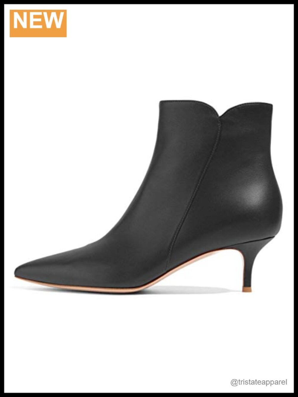 Dressy Kitten Low Heel Ankle Boots Pointed Toe Booties Side Zipper Faux Leather